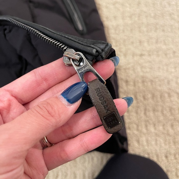 RUDSAK real leather/fur jacket , black Small - Picture 7 of 10